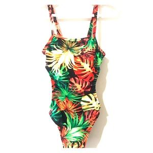 Jungle print one piece swimsuit